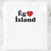 I Herz (Liebe) Island [Ég Elska Ísland] Island Ovaler Aufkleber (Tasche)