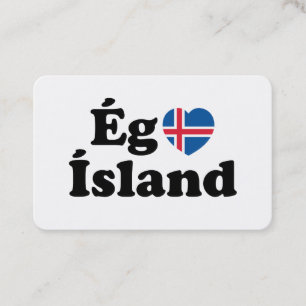 I Herz (Liebe) Island [Ég Elska Ísland] Island Visitenkarte