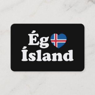 I Herz (Liebe) Island [Ég Elska Ísland] Island Visitenkarte