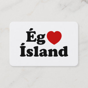 I Herz (Liebe) Island [Ég Elska Ísland] Island Visitenkarte
