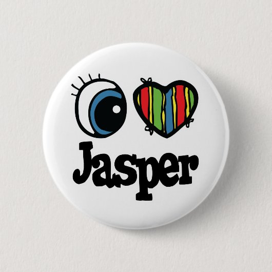 I Herz (Liebe) Jasper Button (Vorderseite)