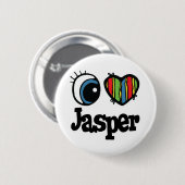 I Herz (Liebe) Jasper Button (Vorne & Hinten)