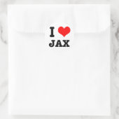 I HERZ (LIEBE) JAX RUNDER AUFKLEBER (Tasche)