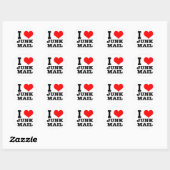 I HERZ (LIEBE) JUNK MAIL RUNDER AUFKLEBER (Blatt)