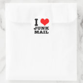 I HERZ (LIEBE) JUNK MAIL RUNDER AUFKLEBER (Tasche)