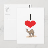 I Herz (Liebe) Kamele Postkarte (Vorne/Hinten)