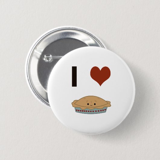 I Herz (Liebe) Kuchen Button (Vorne & Hinten)
