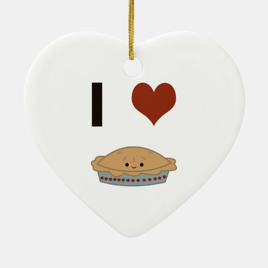 I Herz (Liebe) Kuchen Keramikornament (Hinten)
