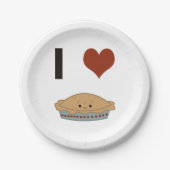I Herz (Liebe) Kuchen Pappteller (Vorderseite)