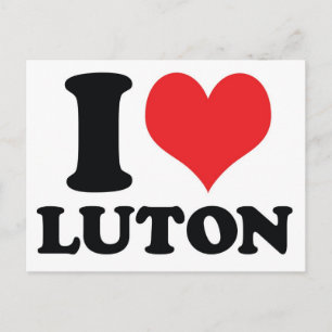 I Herz / Liebe Luton Postkarte