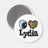 I Herz (Liebe) Lydia Magnet (Vorderseite/Rückseite)