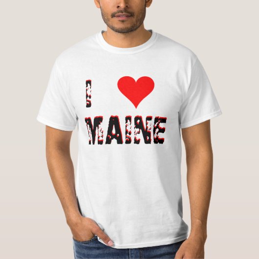 I Herz (Liebe) Maine T-Shirt (Vorderseite)