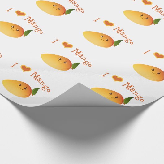 I Herz (Liebe) Mango Geschenkpapier (Ecke)