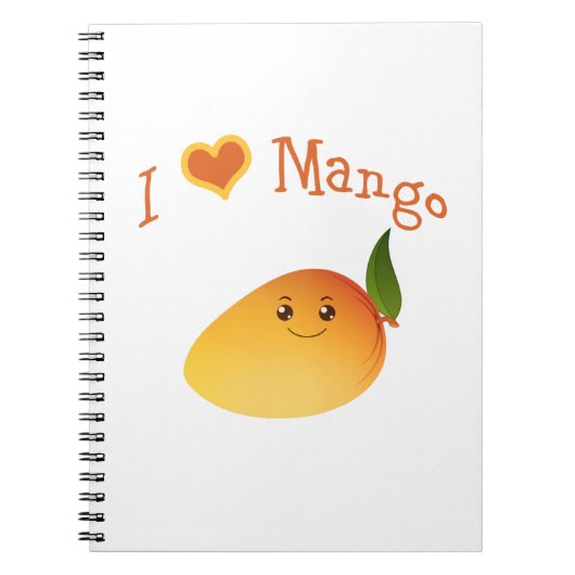 I Herz (Liebe) Mango Notizblock (Vorderseite)