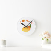 I Herz (Liebe) Mango Runde Wanduhr (Zuhause)
