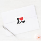 I Herz/Liebe Mathematik Quadratischer Aufkleber (Umschlag)