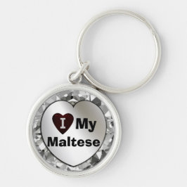 I Herz/Liebe mein maltesischer erstklassiger Schlüsselanhänger