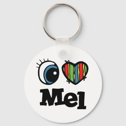 I Herz (Liebe) Mel Schlüsselanhänger (Vorderseite)