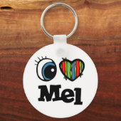 I Herz (Liebe) Mel Schlüsselanhänger (Vorderseite)