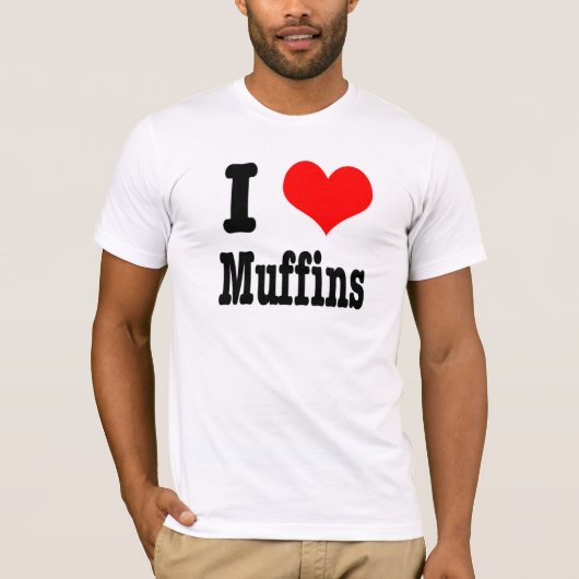 I HERZ (LIEBE) Muffins T-Shirt (Vorderseite)
