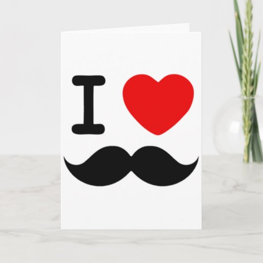 I Herz / Liebe Mustaches / Mustaches Karte (Vorderseite)