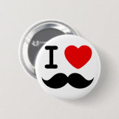 I Herz / Liebe Mustaches / Mustschmerzen Button (Vorne & Hinten)