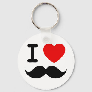 I Herz / Liebe Mustaches / Mustschmerzen Schlüsselanhänger