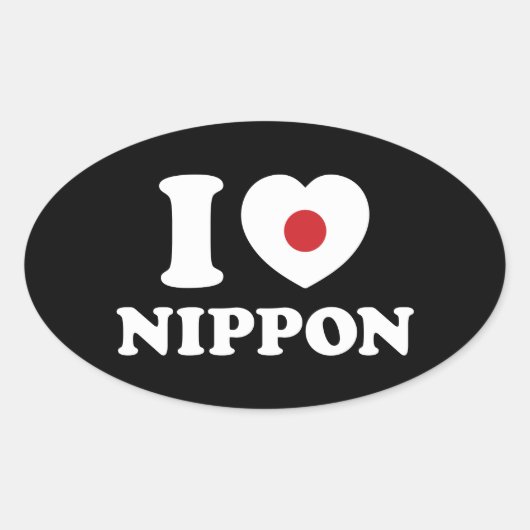 I HERZ [LIEBE] NIPPON OVAL STICKER (Vorderseite)