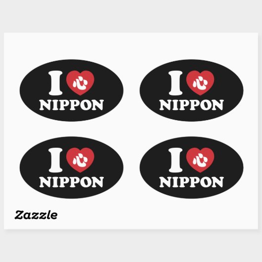 I HERZ [LIEBE] NIPPON OVAL STICKER (Blatt)