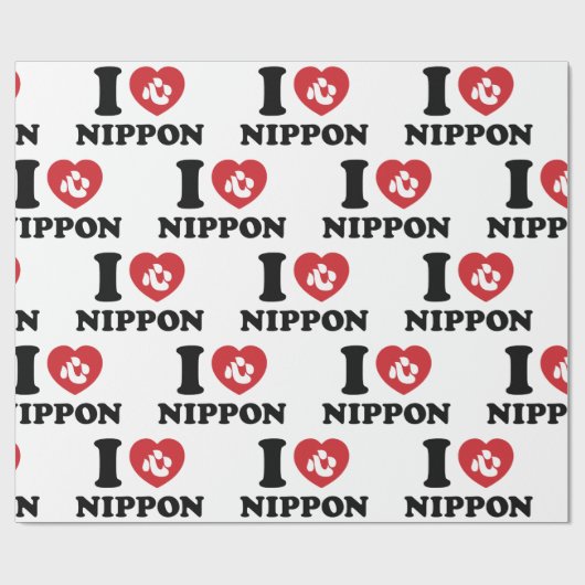 I HERZ [LIEBE] NIPPON WRAPPING PAPIER GESCHENKPAPIER (Flach)