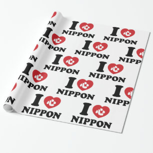 I HERZ [LIEBE] NIPPON WRAPPING PAPIER GESCHENKPAPIER