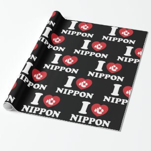 I HERZ [LIEBE] NIPPON WRAPPING PAPIER GESCHENKPAPIER