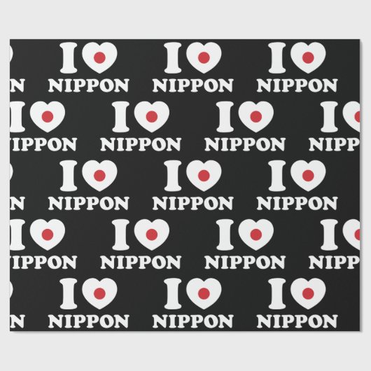 I HERZ [LIEBE] NIPPON WRAPPING PAPIER GESCHENKPAPIER (Flach)