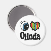 I Herz (Liebe) Olinda Magnet (Vorderseite/Rückseite)