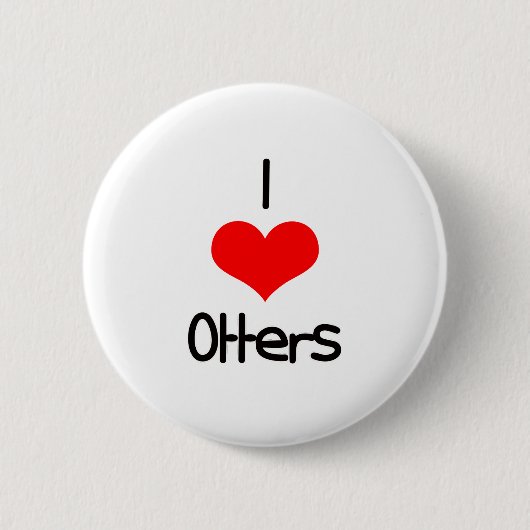 I Herz (Liebe) Otters Button (Vorderseite)