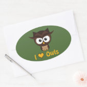 I Herz (Liebe) Ovaler Aufkleber (Umschlag)