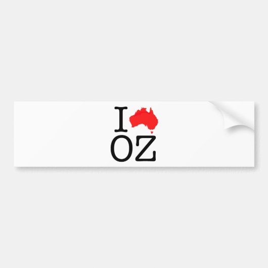 I Herz (Liebe) Oz Autoaufkleber (Vorne)