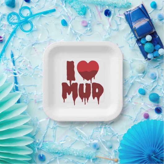 I Herz (Liebe) Pappteller (Party)