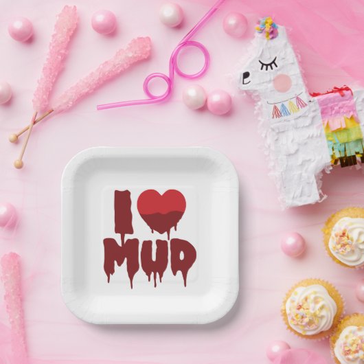 I Herz (Liebe) Pappteller (Party)