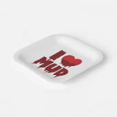 I Herz (Liebe) Pappteller (Gewinkelt)