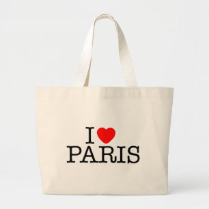I Herz (Liebe) Paris Jumbo Stoffbeutel