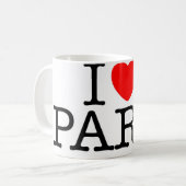 I Herz (Liebe) Paris Kaffeetasse (Vorderseite Links)