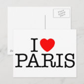 I Herz (Liebe) Paris Postkarte (Vorne/Hinten)