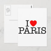 I Herz (Liebe) Paris Postkarte (Vorne/Hinten)