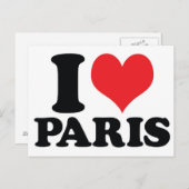 I Herz / Liebe Paris Postkarte (Vorne/Hinten)