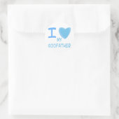 I Herz (Liebe) Pate Runder Aufkleber (Tasche)