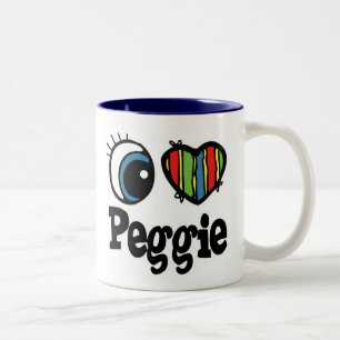 I Herz (Liebe) Peggie Zweifarbige Tasse