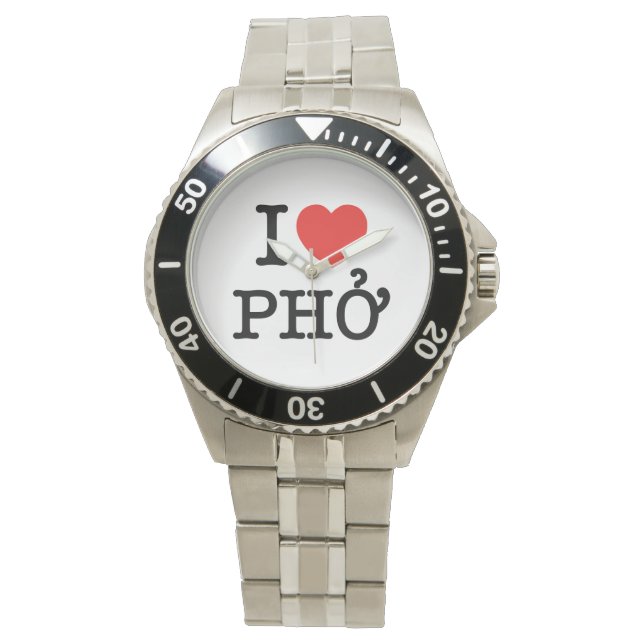 I Herz (Liebe) Pho Armbanduhr (Vorderseite)