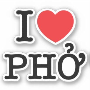 I Herz (Liebe) Pho Aufkleber