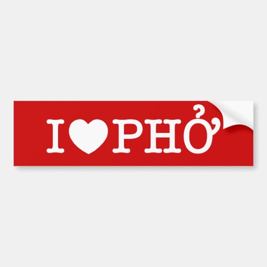 I Herz (Liebe) Pho Autoaufkleber (Vorne)